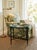 Vintage Chinoiserie-Style Teal and Black Metal Tray Table For Sale - Image 10 of 11