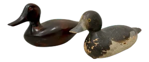 Decoys "Mason Blue Bill" and "Dave" Circa 1900 and 1984 - a Pair