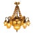 1970 French Artisan Louis XVI Gold Bronze Chandelier For Sale