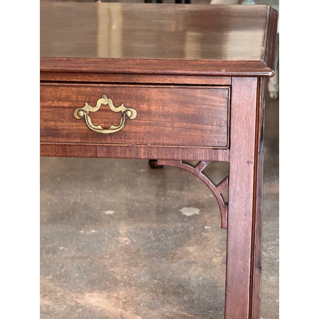 Late 18th Century Late 18th Century George III Mahogany Side Table With Pierced Brackets For Sale - Image 5 of 13
