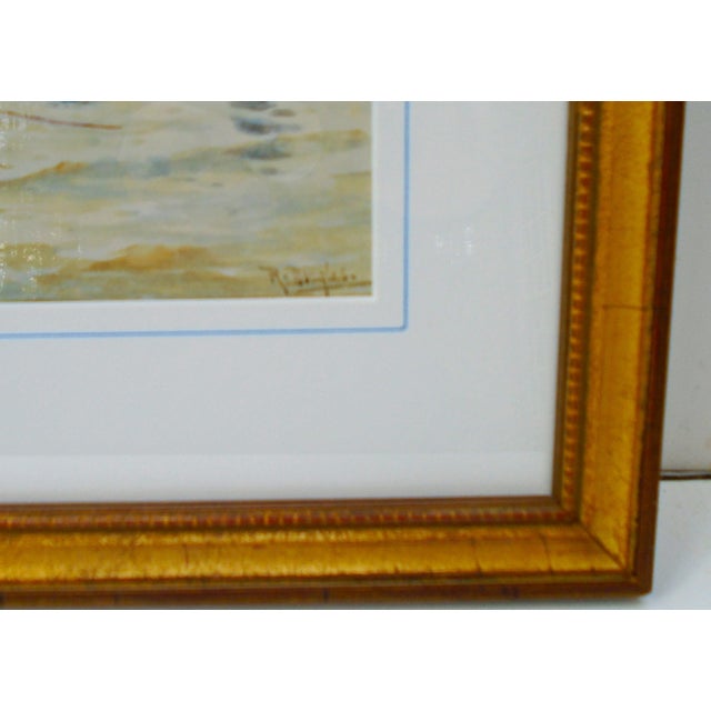 1930s 1930s "Toilers of the Sea", Original Watercolor Painting, Framed For Sale - Image 5 of 5