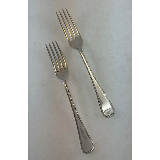 1980s Silver Plated Dessert/Salad Fork, Feather Edge. For Sale - Image 5 of 11