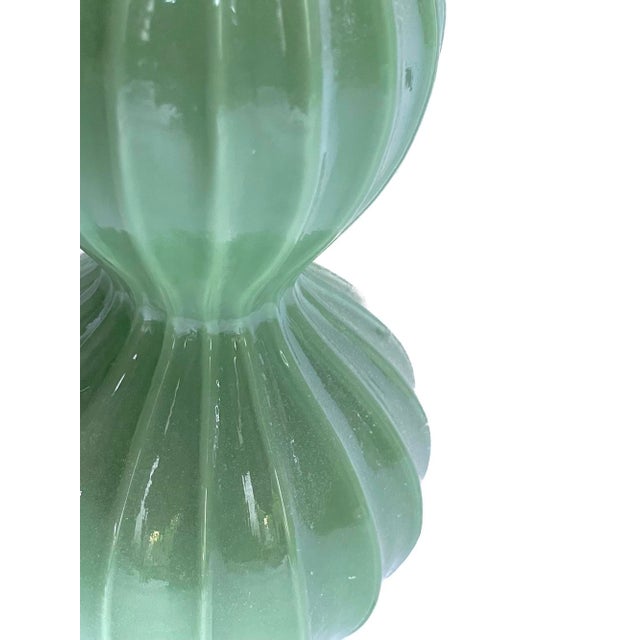Mid-Century Modern Fluted Gourd Shaped Glass Vase For Sale - Image 4 of 4