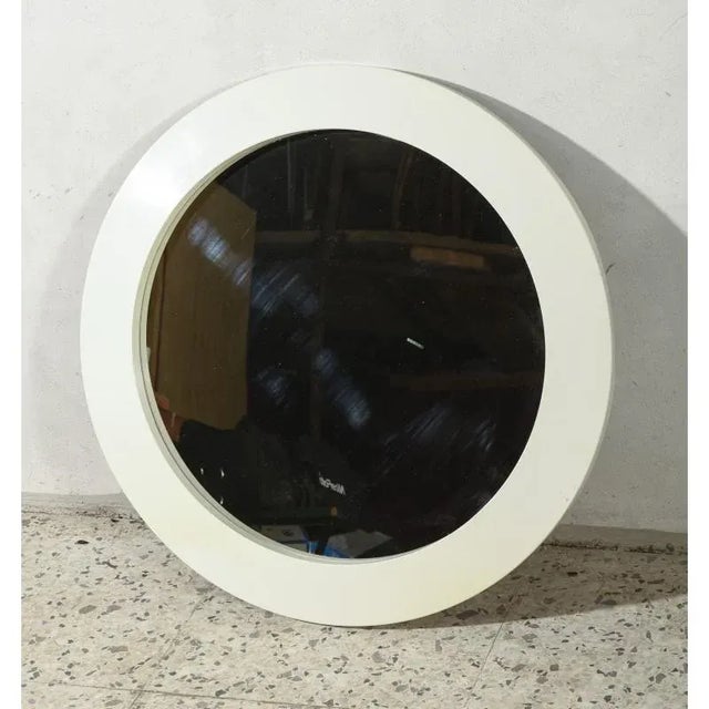 Modern Modern Plastic Round Mirror with Flared Frame For Sale - Image 3 of 7
