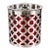 Vintage Cynthia Rowley Chrome & Red Lattice Ice Bucket For Sale