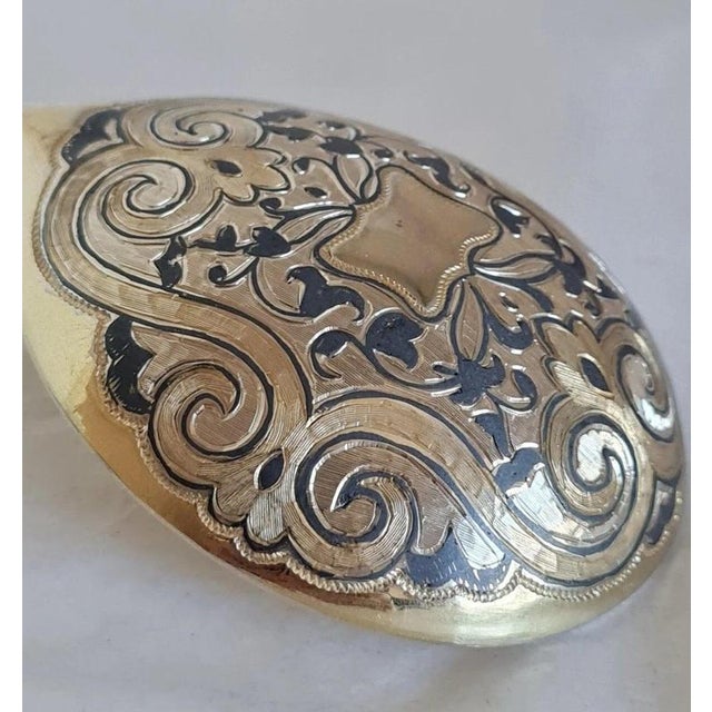 19th Century Antique Russian Silver-Gilt Niello Spoon, 1865 For Sale - Image 5 of 9