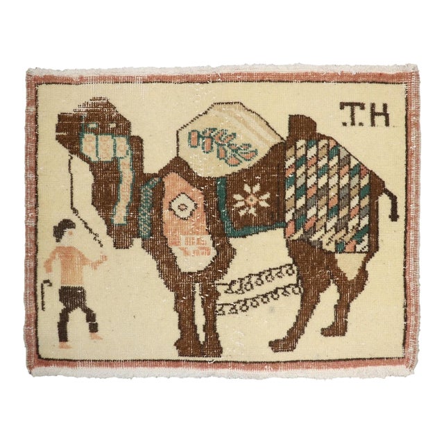 Vintage Turkish Caravan Driver Rug no. j5302 For Sale