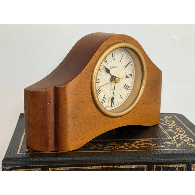 Late 20th Century Art Deco Bulova Mantle Clock For Sale - Image 5 of 7