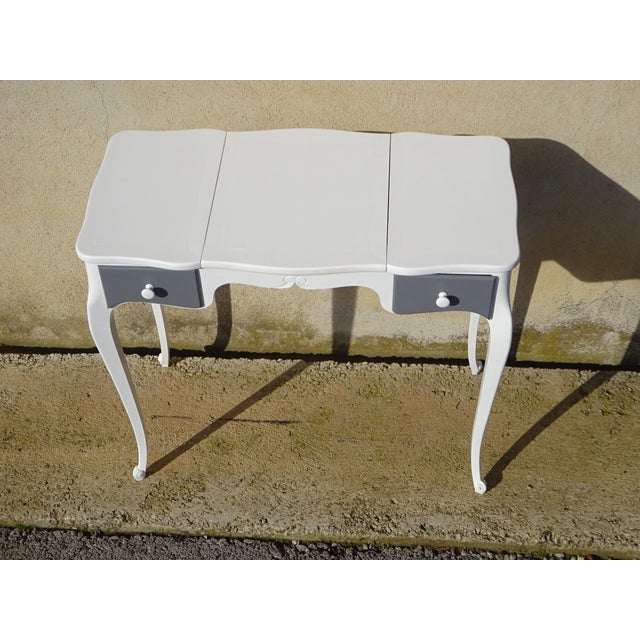 Small White and Gray Dressing Table For Sale - Image 11 of 18