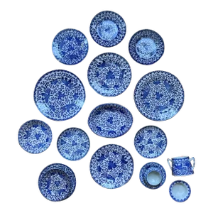 Antique Japanese Phoenix Porcelain Dinnerware - 17 Pieces