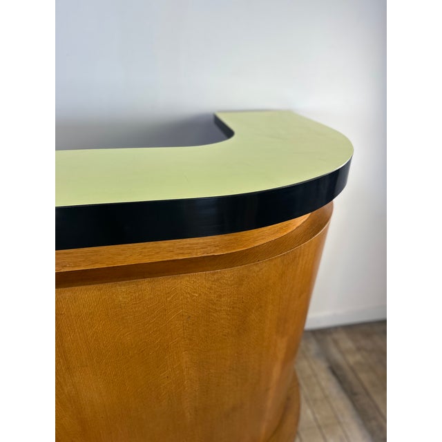 Mid-Century Modern Vintage Bar in Oak Veneer with Formica Top, 1950s For Sale - Image 3 of 16
