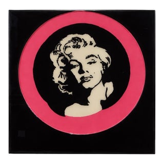 Signed Mauro Oliveira Marilyn Monroe Resin Pop Art Glitter Portrait Panel For Sale