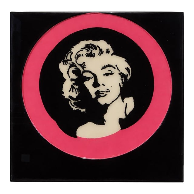 Signed Mauro Oliveira Marilyn Monroe Resin Pop Art Glitter Portrait Panel For Sale