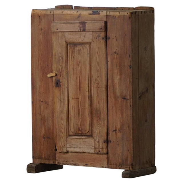 Antique Swedish Primitive Patinated Folk Art Cabinet in Pine, 1700s For Sale - Image 18 of 18
