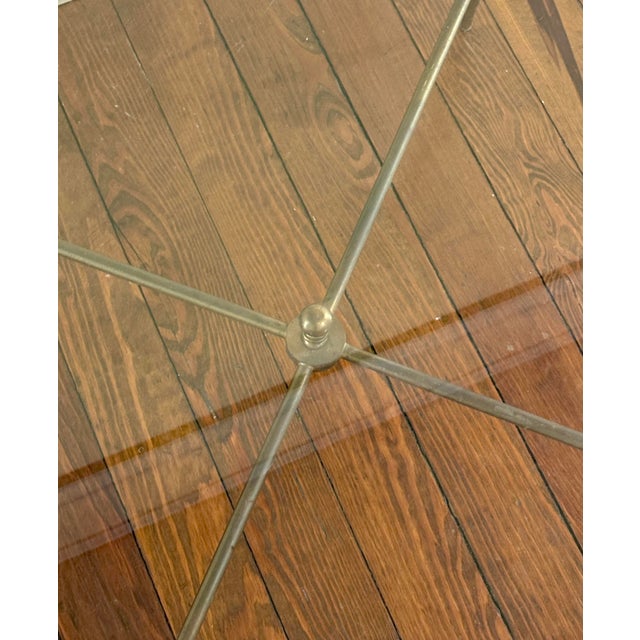 1960’s French Brass & Smoked Glass Round Coffee Table For Sale - Image 4 of 4