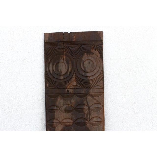 African Dark Sun & Moon African Carved Panel For Sale - Image 3 of 6