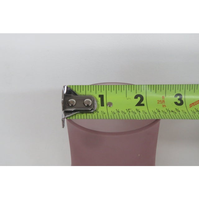 Glass Purple Frosted Glass Vase Vintage Bamboo Hooped Mid Century Modern Style 4746b For Sale - Image 7 of 11