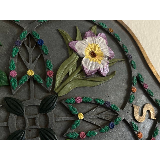 Plastic Vintage Gothic Revival Floral Quatrefoil Wall Plaque For Sale - Image 7 of 12