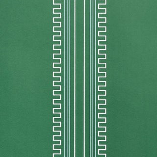 Sample - Schumacher X Mary McDonald Greco Stripe Wallpaper in Green For Sale