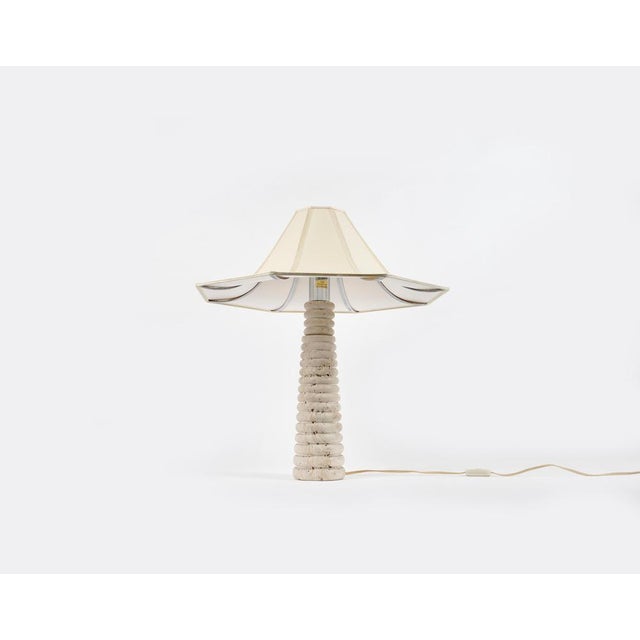 Mid-Century Italian Table Lamp in Travertine by Fratelli Mannelli, 1970s For Sale - Image 4 of 14