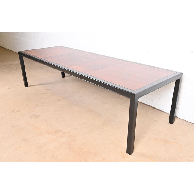 Dunbar Style Rosewood and Black Lacquered Extension Dining Table, Newly Refinished For Sale - Image 11 of 11