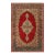 Antique Amritsar Rug in Red Open Field With Floral Medallion, From Rug & Kilim For Sale