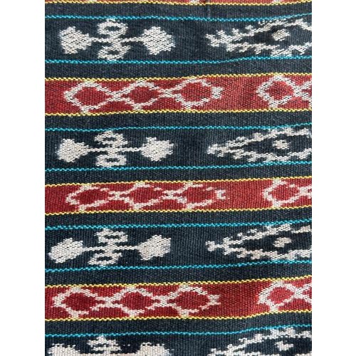 Indonesian Traditional Red, Black, Yellow & Blue Ikat Fabric For Sale - Image 9 of 18