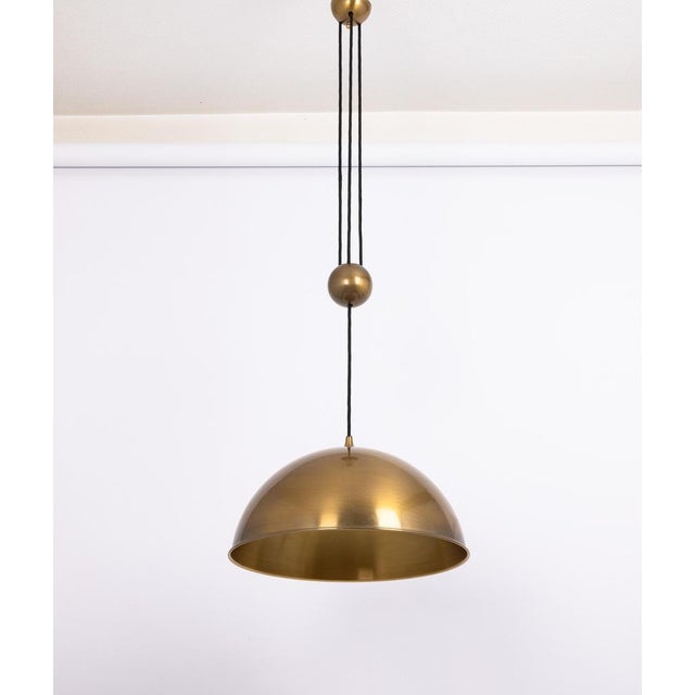 Adjustable Counterweight Dark Brass Posa Pendant from Florian Schulz, Germany, 1970s For Sale - Image 4 of 10