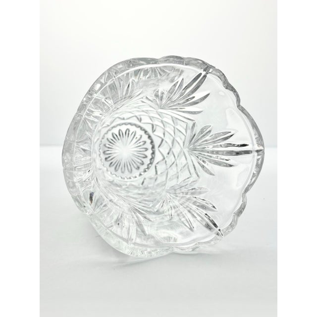Vintage Tulip Flared Scalloped Footed Crystal Vase For Sale In Dallas - Image 6 of 7