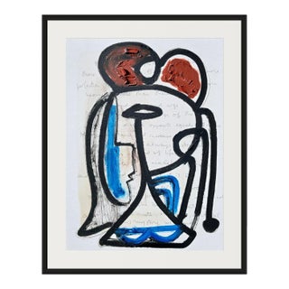 One-of-a-Kind 'Portrait of a Woman' - Original Oil Painting in the Style of Pablo Picasso For Sale