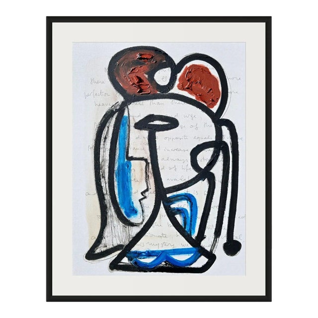 One-of-a-Kind 'Portrait of a Woman' - Original Oil Painting in the Style of Pablo Picasso For Sale