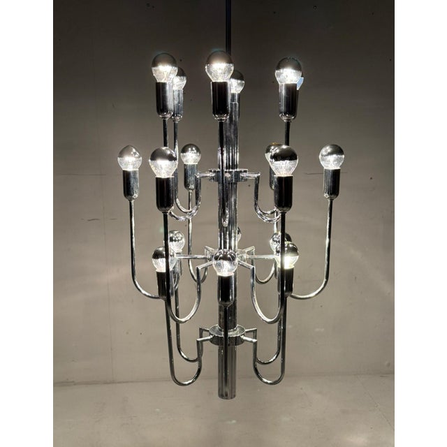 Mid-Century Modern Chrome Sputnik Chandelier by Gaetano Sciolari, Italy, 1970s For Sale - Image 17 of 18