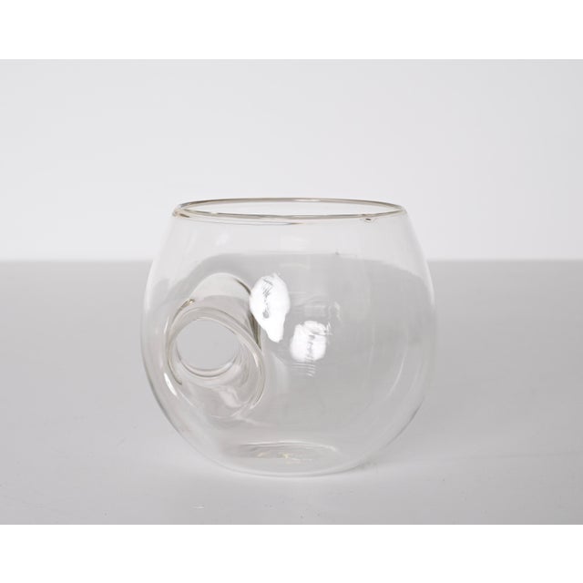 Mid-Century Italian Blown Drinking Glasses and Walnut Wood Holder, 1970s, Set of 5 For Sale - Image 10 of 18