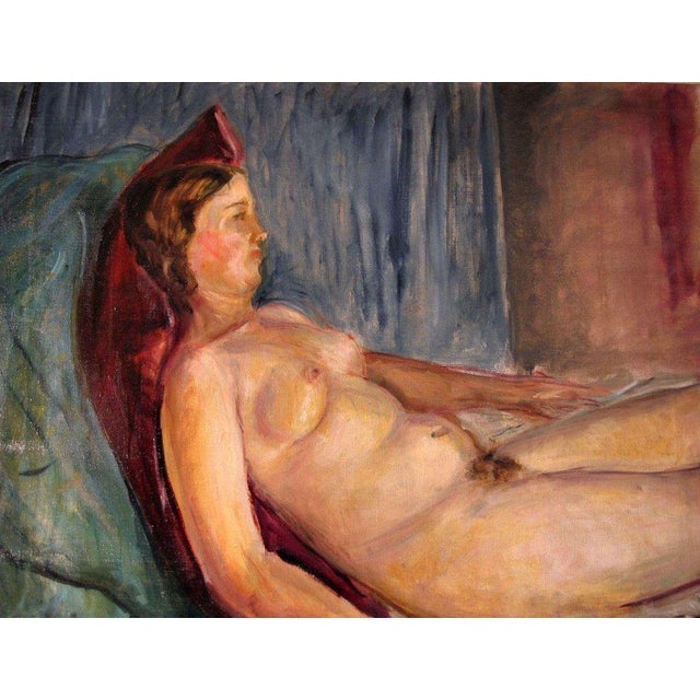 Nude of Woman - Oil on Wooden Panel by Antonio Feltrinelli - 1930s 1930s For Sale - Image 3 of 3