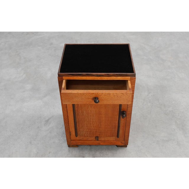 Wood Amsterdam School Art Nouveau Nightstand, Netherlands, 1920s For Sale - Image 7 of 11