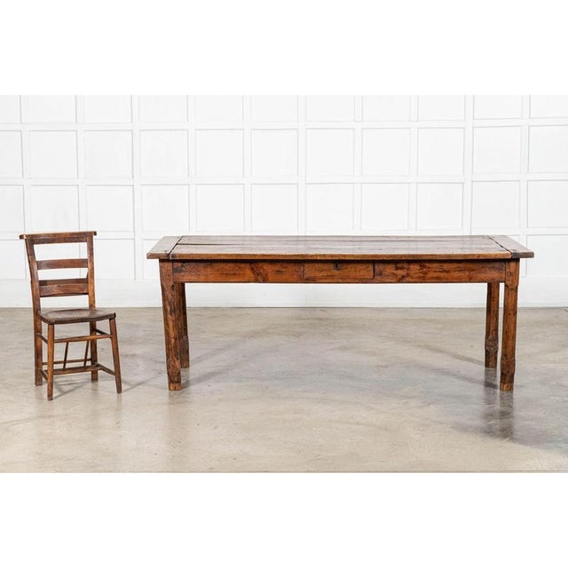 Large Antique French Farmhouse Table in Elm and Fruitwood, 1870 For Sale - Image 4 of 15