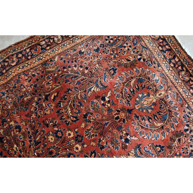 Traditional 1920s Handmade Antique Persian Sarouk Rug 3.5' X 5.3' For Sale - Image 3 of 8
