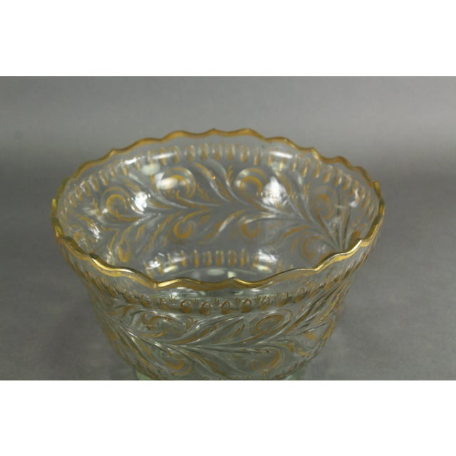 A gorgeous crystal bowl All hand made Anglo-Irish crystal glass of highest quality Exquisite hand cut and gilt floral...