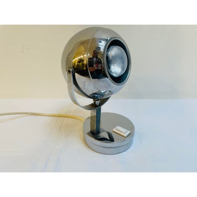Vintage Space Age Chrome-Plated Ball Lamp, 1970s For Sale - Image 10 of 10