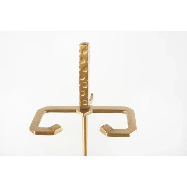 Metal Late 20th Century Italian Solid Gilt Brass Fireplace Tool Set For Sale - Image 7 of 10