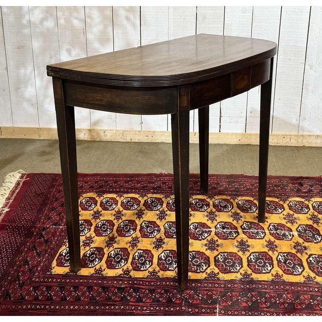 English Mahogany Half-Moon Console Table, 19th Century For Sale - Image 4 of 15