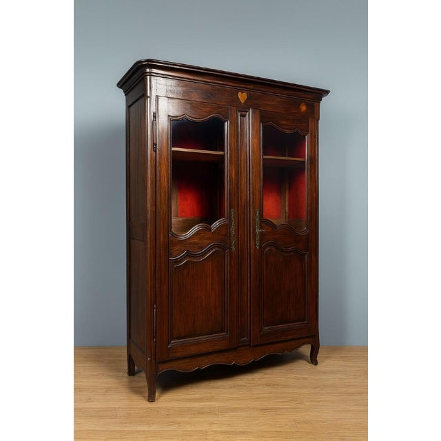 Louis XV Style Bookcase in Walnut and Oak and Beech For Sale - Image 9 of 9
