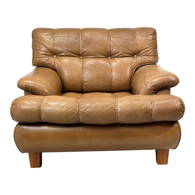 1960s Arne Norell Leather “Mexico” Lounge Chair For Sale