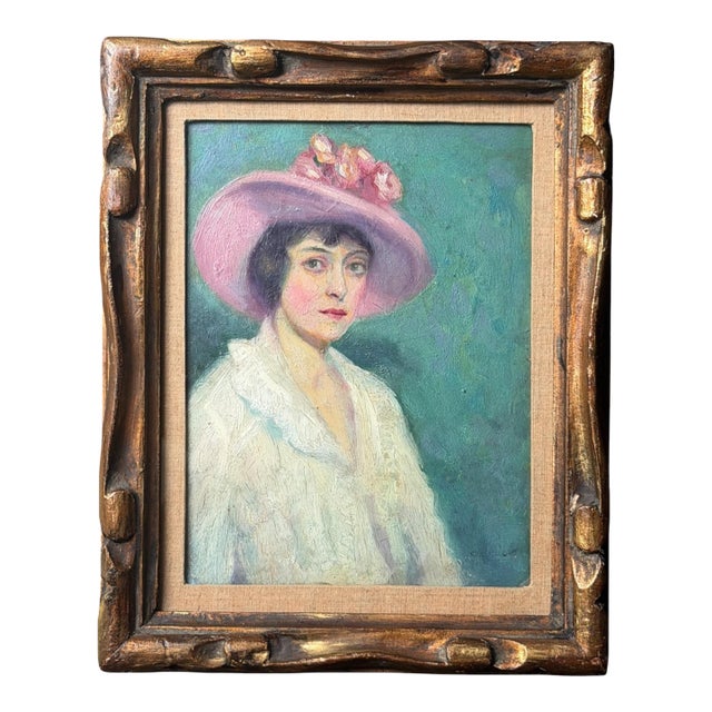 Antique Original Miniature Oil on Copper Portrait | Michel Jacobs, Washington d.c. c.1910 For Sale