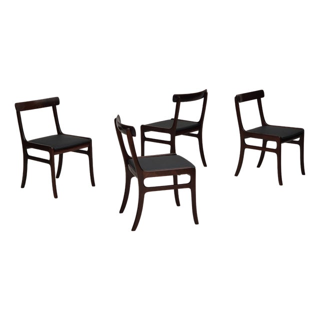 Vintage Danish Chairs in Mahogany by Ole Wanscher, 1960s, Set of 4 For Sale