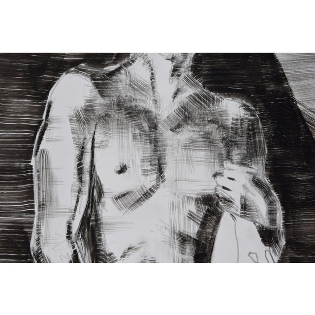 Black Christian Bauer, Standing Nude, 1990s, Ink and Pencil on Paper For Sale - Image 8 of 14
