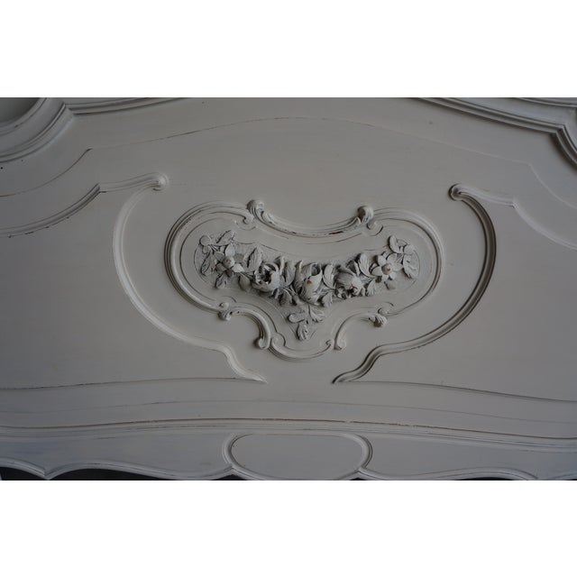 Early 20th Century Antique French Rococo Painted Full/Queen Bed For Sale - Image 5 of 7