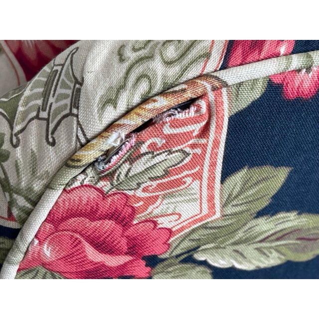 Pearson 84” Custom Three Seat Sofa in Richloom Asian Chinoiserie Fabric, Vintage For Sale - Image 12 of 17