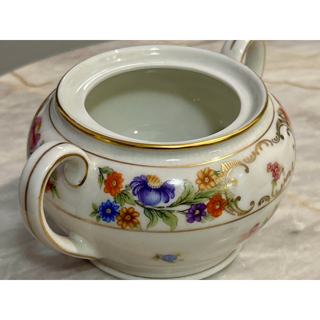 Schumann Bavaria US Zone Vintage sugar bowl with lid from Schumann Bavaria Empress flower patterns. This sugar bowl with...