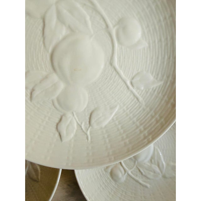 Vintage Cream Fruit Embossed Ed Langbein Western Zone Germany Porcelain Dessert Plates - Set of 11 - 7.75 Inch Fruit Relief 1945 1949 For Sale In Chicago - Image 6 of 12